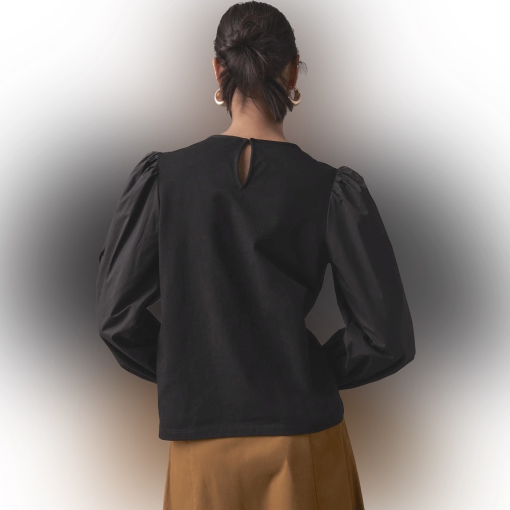 NWT - English Factory - Ruffled Puff Sleeve Blouse - XSP Extra Small Petite - Picture 4 of 4